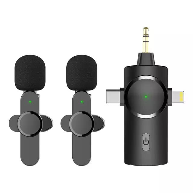 Microphone sans fil Lavalier 3in1